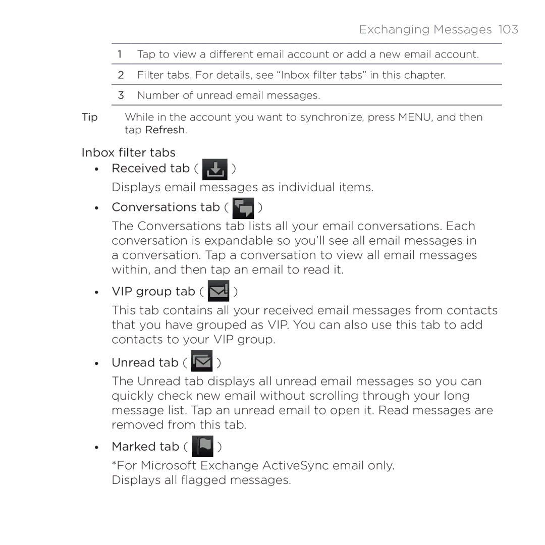 HTC 200 manual Exchanging Messages  